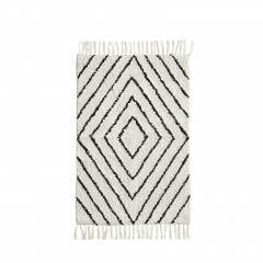 COTTON BATH MAT OFF WHITE BLACK 